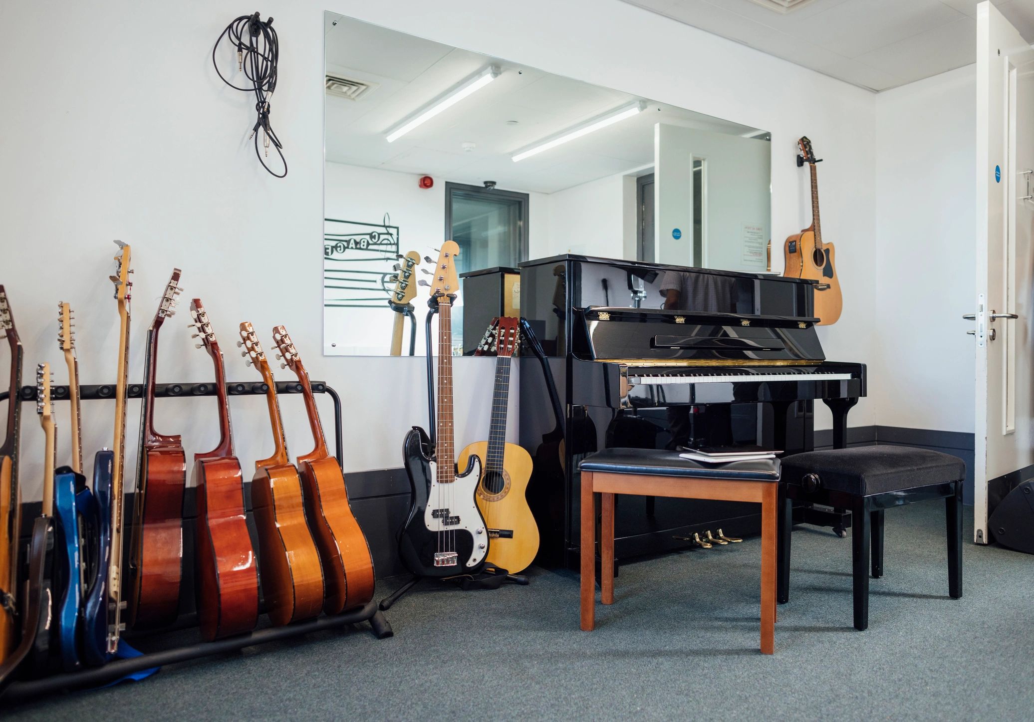 Music room with string instruments